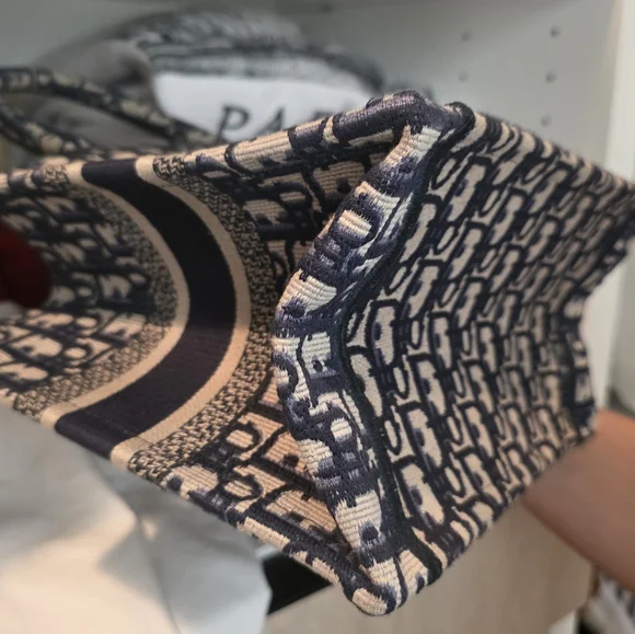 Christian Dior Oblique Book Tote Bag Blue Small - Picture 8 of 14